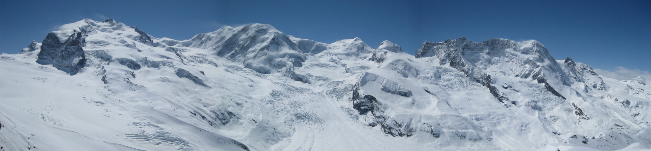 Monte-Rosa-Lyskamm-Castor-Pollux-Breithorn-Kl-Matterhorn